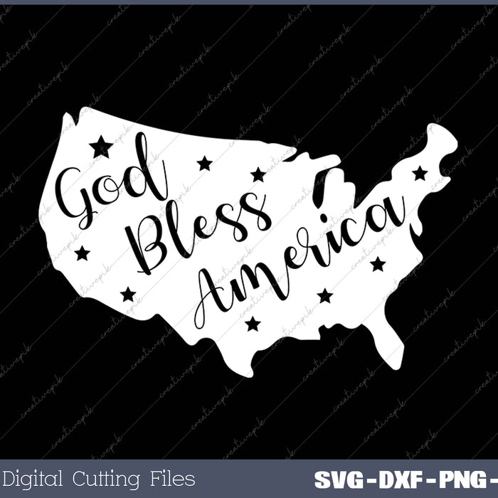 God Bless America SVG PNG Cutting Printable Files