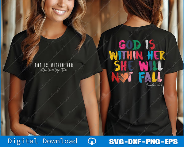 God Is Within Her She Will Not Fall, God Is Within Her She Will Not Fall Svg Back And Front File