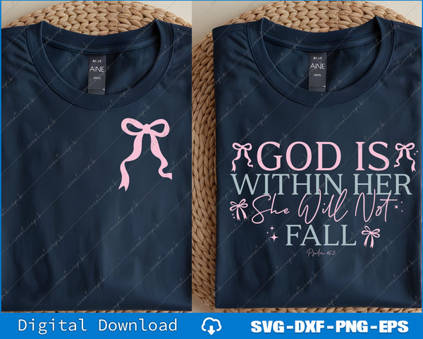 Two navy blue t-shirts with pink graphics and text on a woven surface.