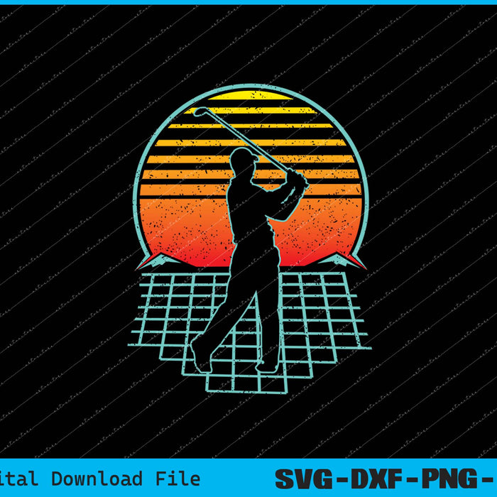 Golf Retro Vintage 70s 80s Style Golfer Player SVG PNG Files