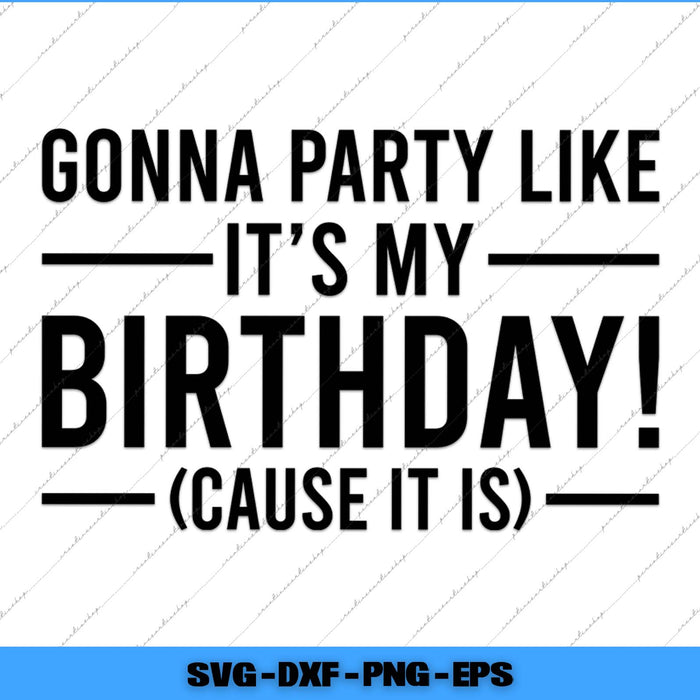 Gonna Party Like It's My Birthday Funny Svg Png Cutting File