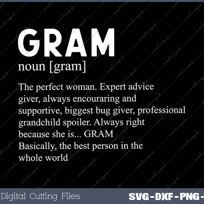 Gram Definition Grandma Mother Day Gifts