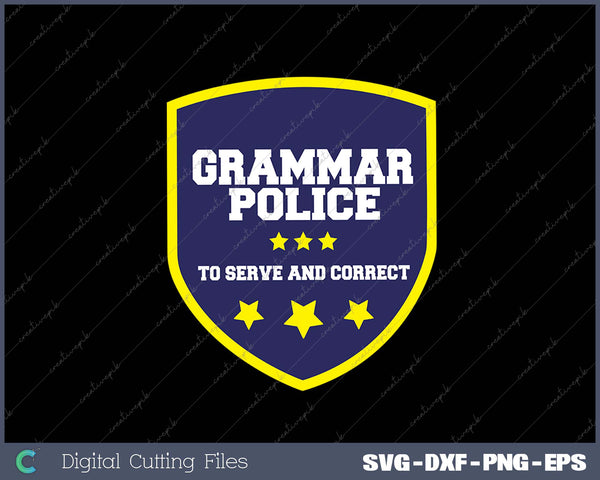 Grammar Police Costume Apparel Grammar Police SVG PNG Cutting Printable Files