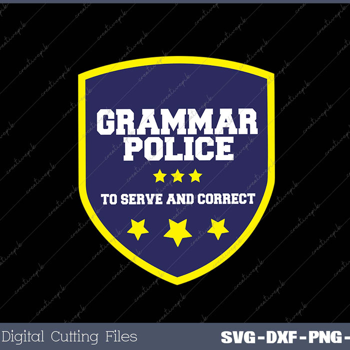 Grammar Police Costume Apparel Grammar Police SVG PNG Cutting Printable Files