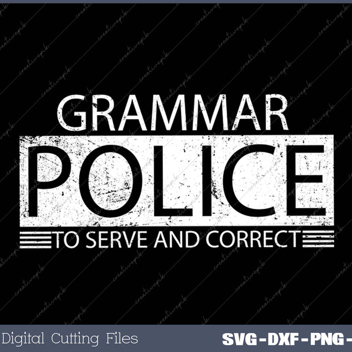 Grammar Police Women and Kids Funny Costume Idea SVG PNG Cutting Printable Files