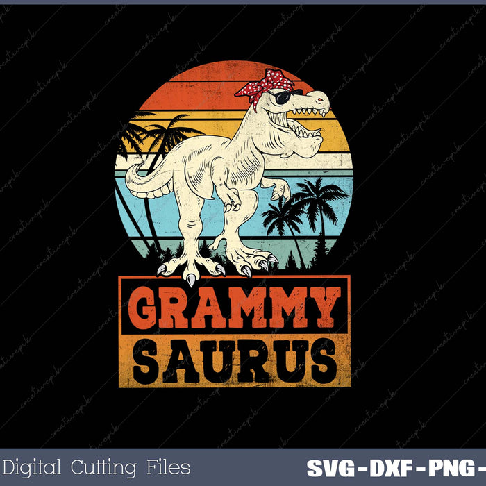 Grammysaurus T rex Dinosaur Grammy Saurus Mothers Family SVG Cut files