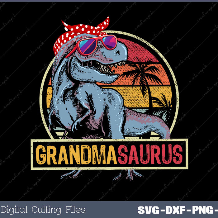 Grandmasaurus T Rex Dinosaur Grandma Saurus Family SVG Cut files