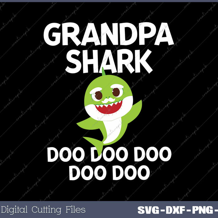 Grandpa Shark Doo Doo Doo Funny SVG PNG Cutting Printable Files