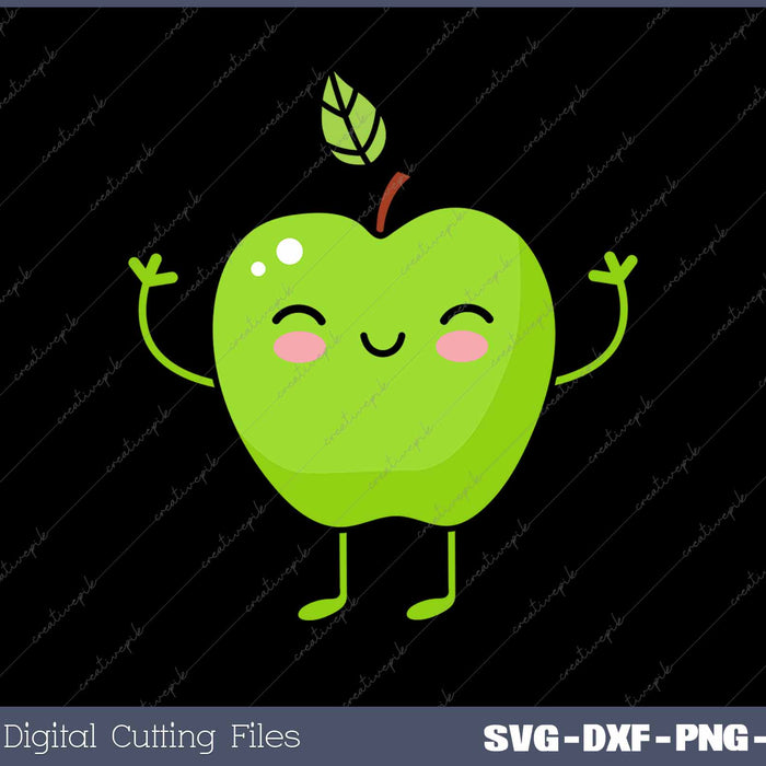 Green Apple Fruit Cute Green Apple Fruit Themed