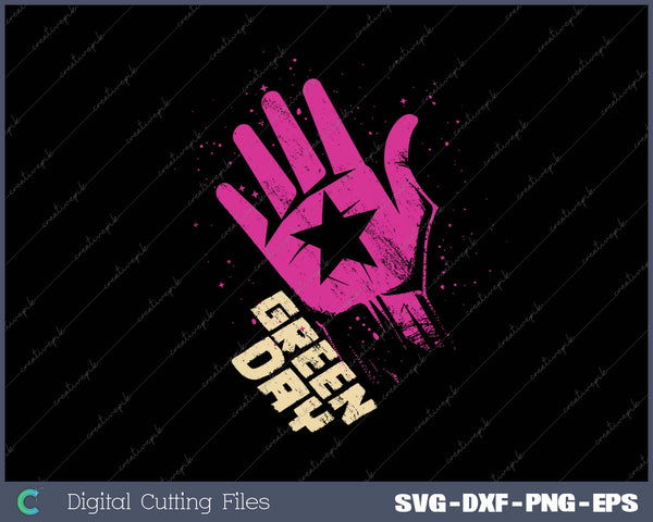 Green Day Star Hand SVG PNG Cutting Printable Files
