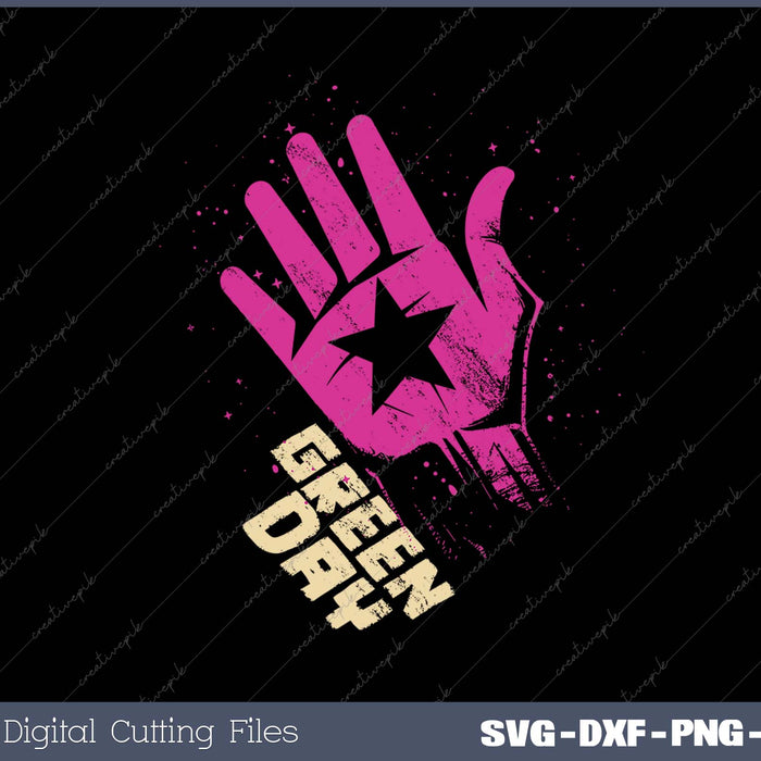 Green Day Star Hand SVG PNG Cutting Printable Files