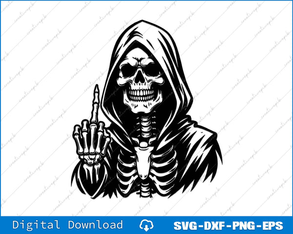 Grim Reaper Skeleton Silhouette SVG PNG Cutting Printable File