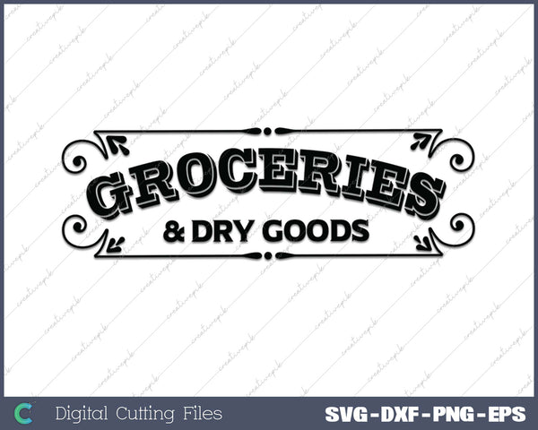 Groceries & Dry Goods SVG PNG Cutting Printable Files