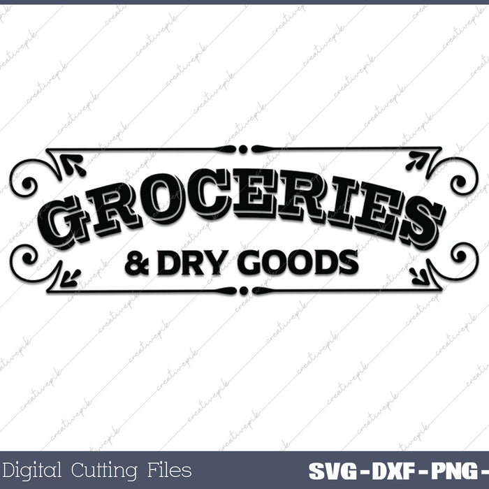 Groceries & Dry Goods SVG PNG Cutting Printable Files