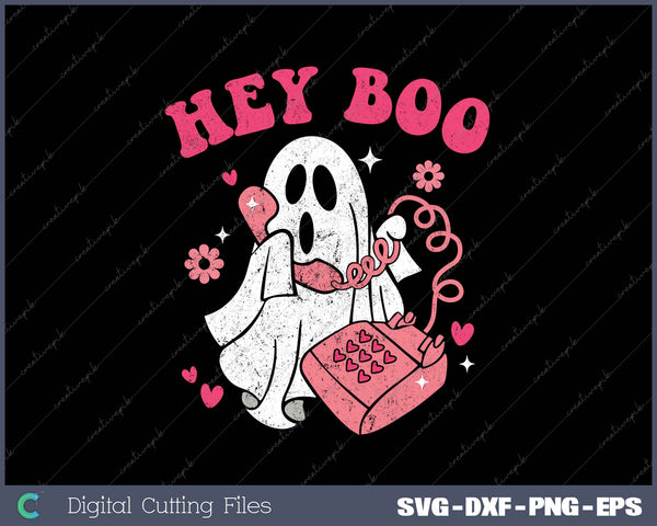 Groovy Hey Boo Cute Ghost Funny Halloween