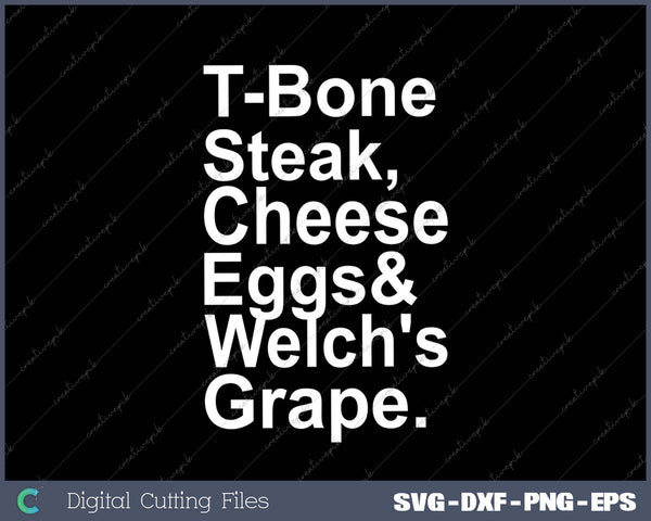 Guest Check-T-Bone Steak Cheese Eggs  Welch's Grape