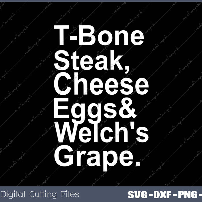 Guest Check-T-Bone Steak Cheese Eggs  Welch's Grape