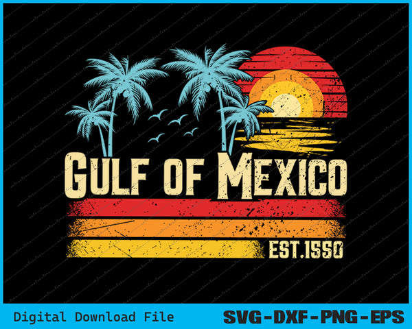 Gulf of Mexico Forever Retro Vintage Beach Mens Women SVG PNG Files