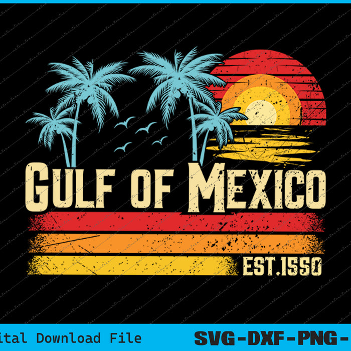 Gulf of Mexico Forever Retro Vintage Beach Mens Women SVG PNG Files