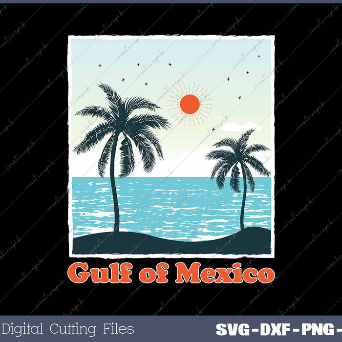 Gulf of Mexico Vintage 70s Retro SVG PNG Cutting Printable Files