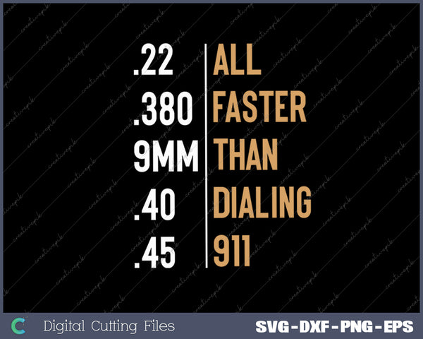 Gun Lover All Faster Than Dialing Xmas Gift SVG PNG Printable Files