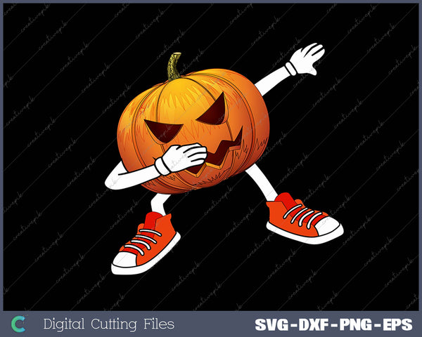 Halloween Dabbing Jack O Lantern Funny Boys Girls Kids SVG PNG Cutting Printable Files