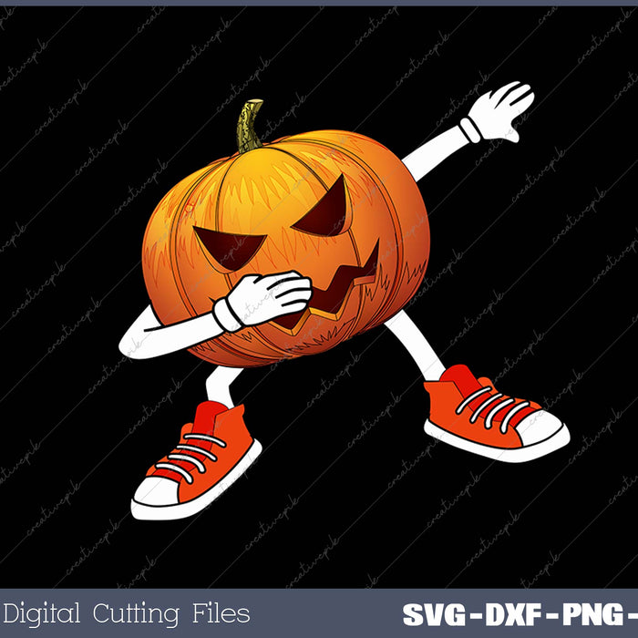 Halloween Dabbing Jack O Lantern Funny Boys Girls Kids SVG PNG Cutting Printable Files