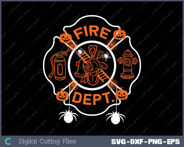 Halloween Firefighter Fireman Fire Dept department Logo Men