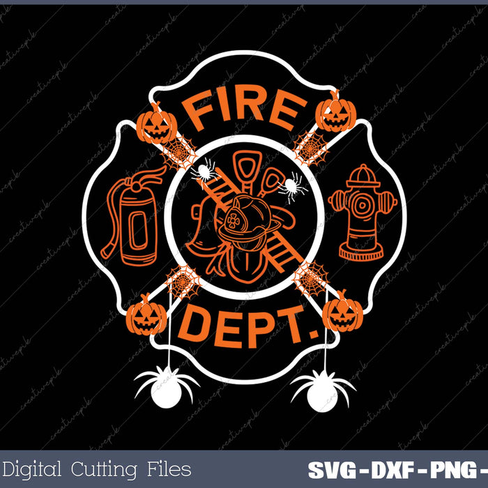 Halloween Firefighter Fireman Fire Dept department Logo Men