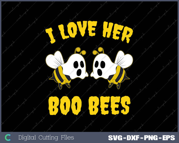 Halloween I Love Her Boo Bees Funny Couples Matching