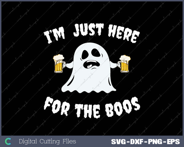 Halloween Im Just Here For The Boos Funny Ghost Holding Beer