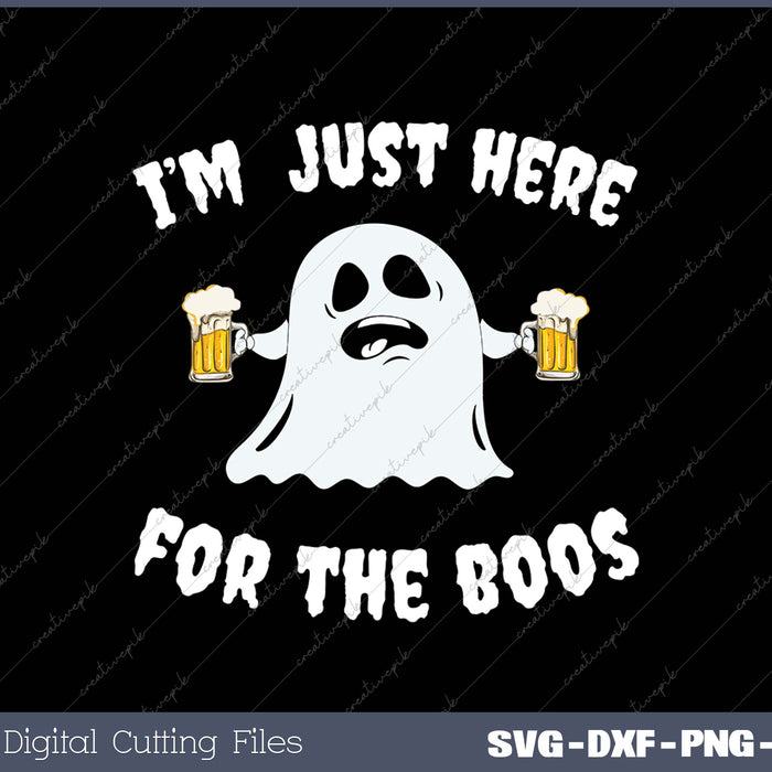 Halloween Im Just Here For The Boos Funny Ghost Holding Beer