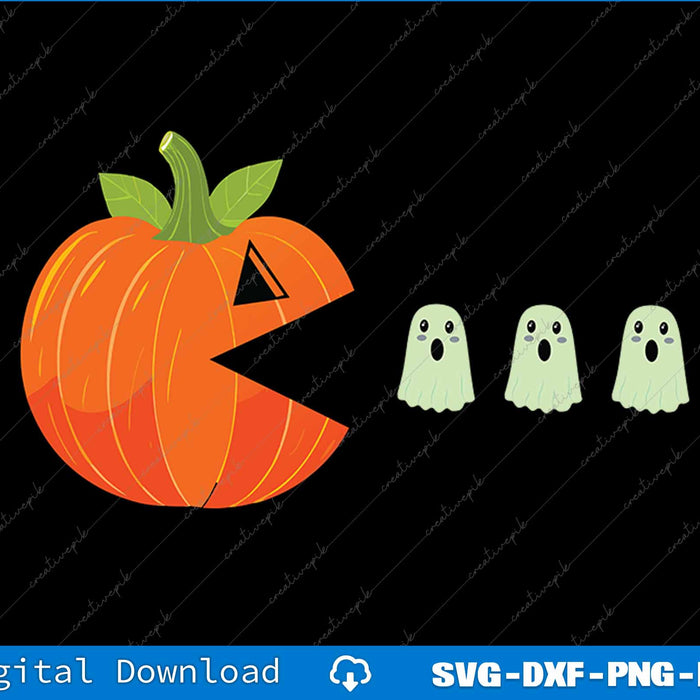 Halloween Pumpkin Funny Ghosts SVG PNG Cutting Printable File