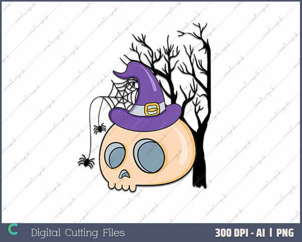 Halloween Skul AI PNG Sublimation Files