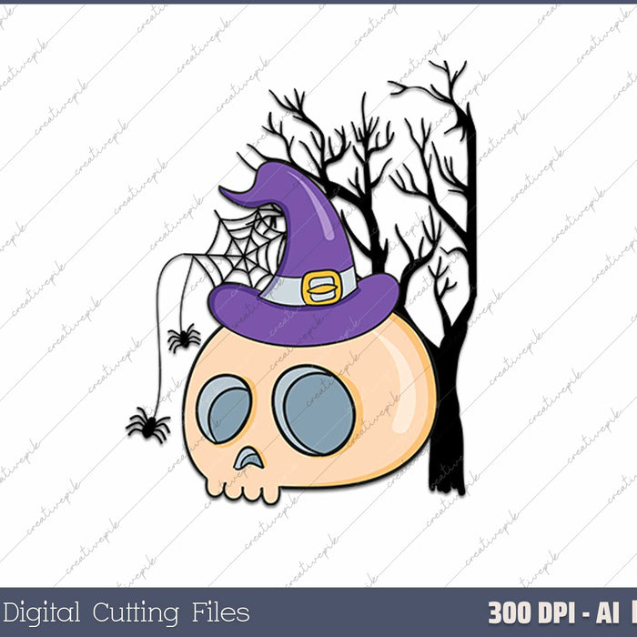 Halloween Skul AI PNG Sublimation Files