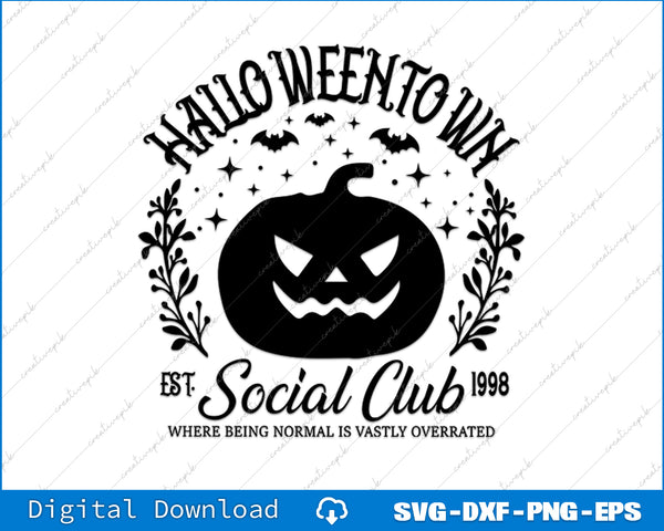 Halloween-themed design with a pumpkin and text on a white background
