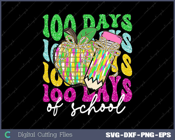 Happy 100 Days Of School Coquette Bow SVG PNG Cutting Printable Files