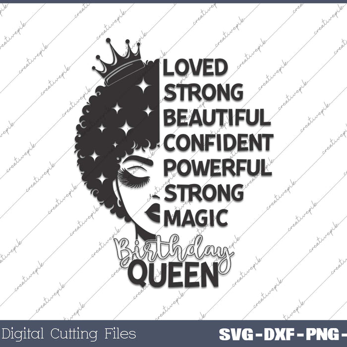 Happy Birthday Afro Woman Birthday SVG PNG Cutting Printable Files