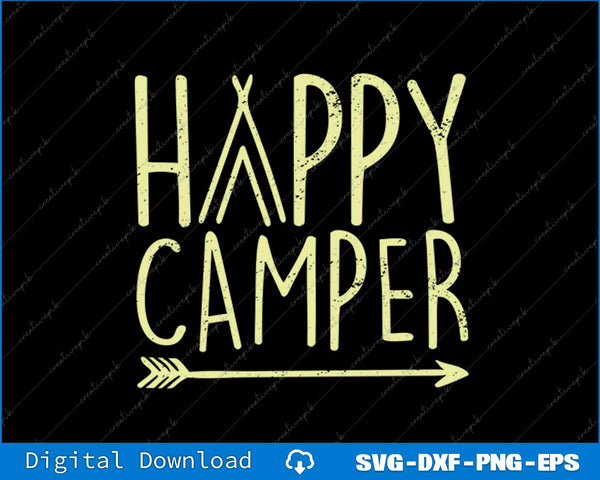 Happy Camper Camping SVG PNG Cutting Printable Files