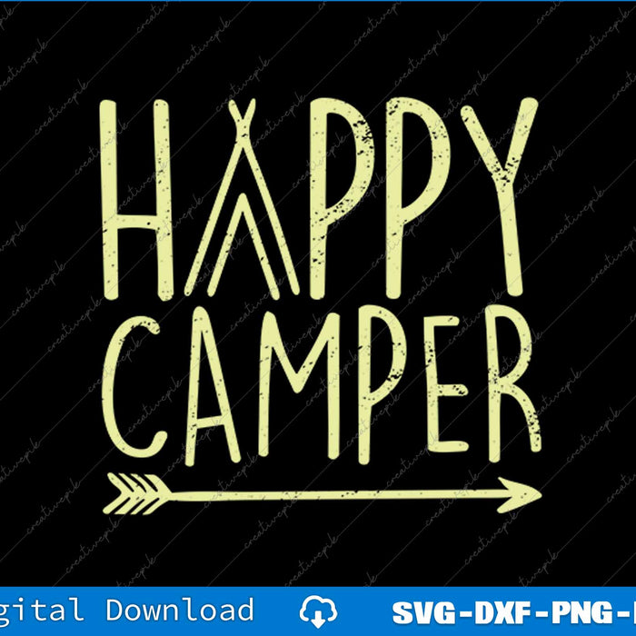 Happy Camper Camping SVG PNG Cutting Printable Files
