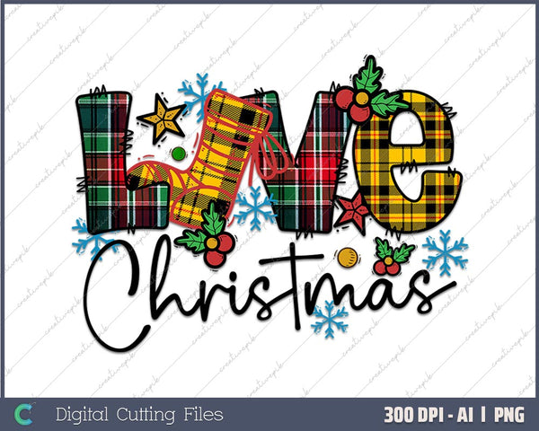 Happy Christmas Love Christmas AI PNG Sublimation File