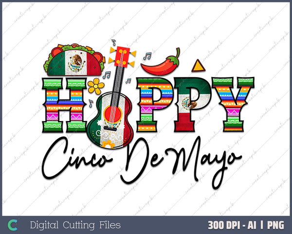 Happy Cinco de Mayo AI PNG Sublimation Files