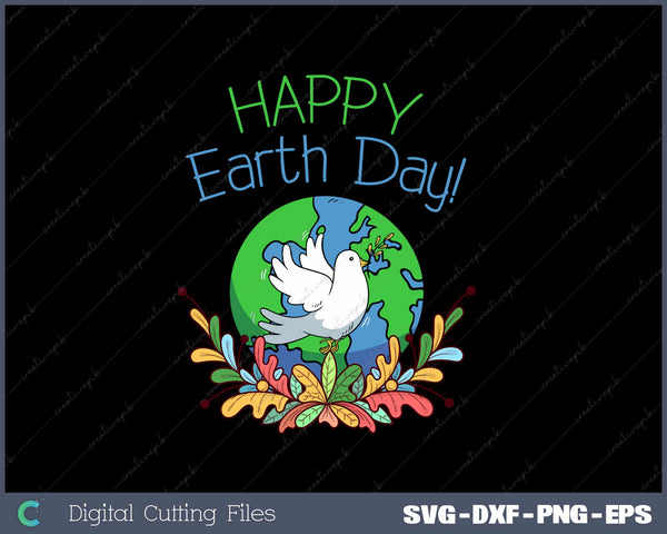 Happy Earth Day SVG PNG Cutting Printable Files