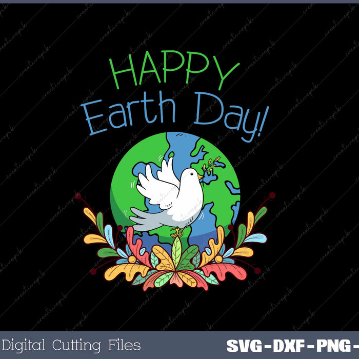 Happy Earth Day SVG PNG Cutting Printable Files