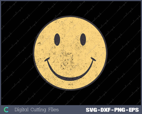 Happy Face Retro 70's 80's SVG PNG Cutting Printable Files