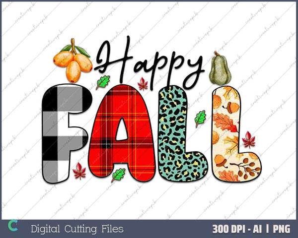 Happy Fall AI PNG Sublimation Files