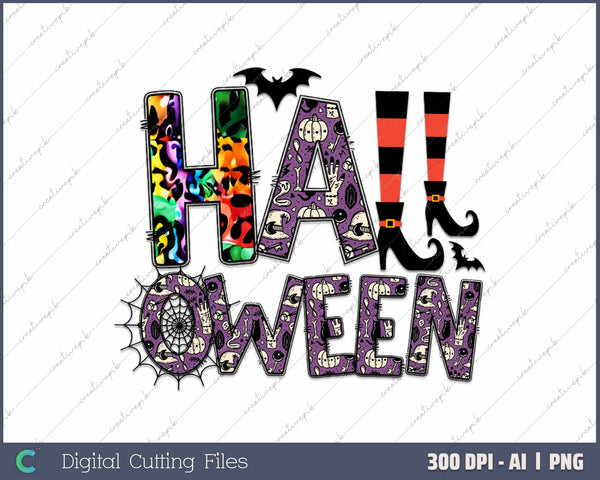 Happy Halloween Vibes AI PNG Sublimation File