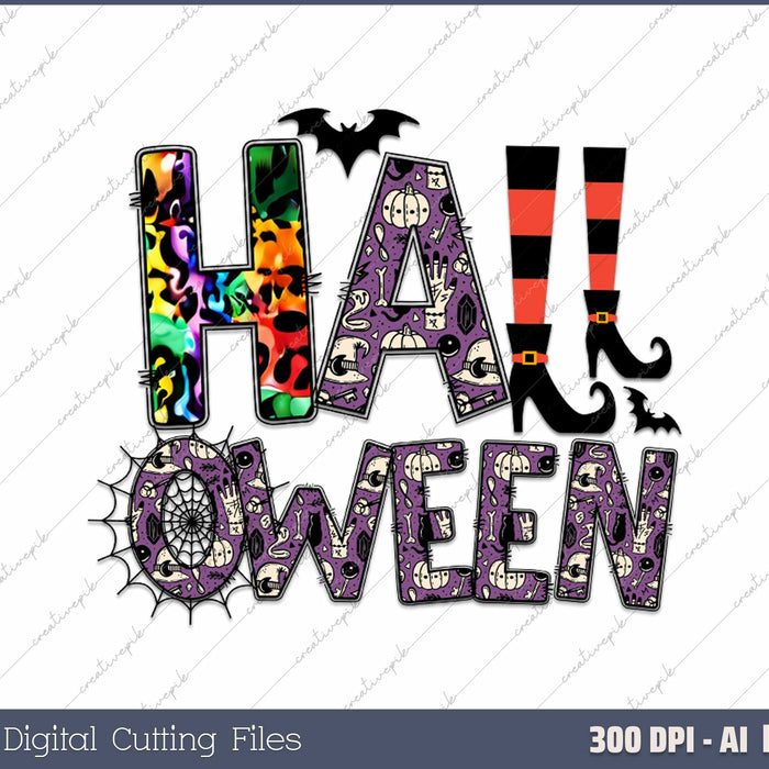 Happy Halloween Vibes AI PNG Sublimation File