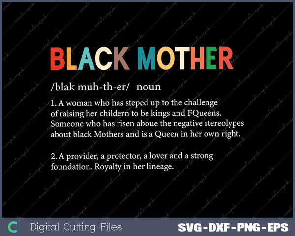 Happy Mother’s Day Black Mother Definition Crown Mommy Funny