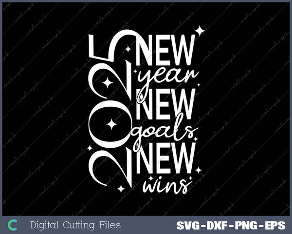 Happy New Year 2025 SVG PNG Cutting Printable Files